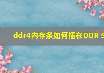 ddr4内存条如何插在DDR 5